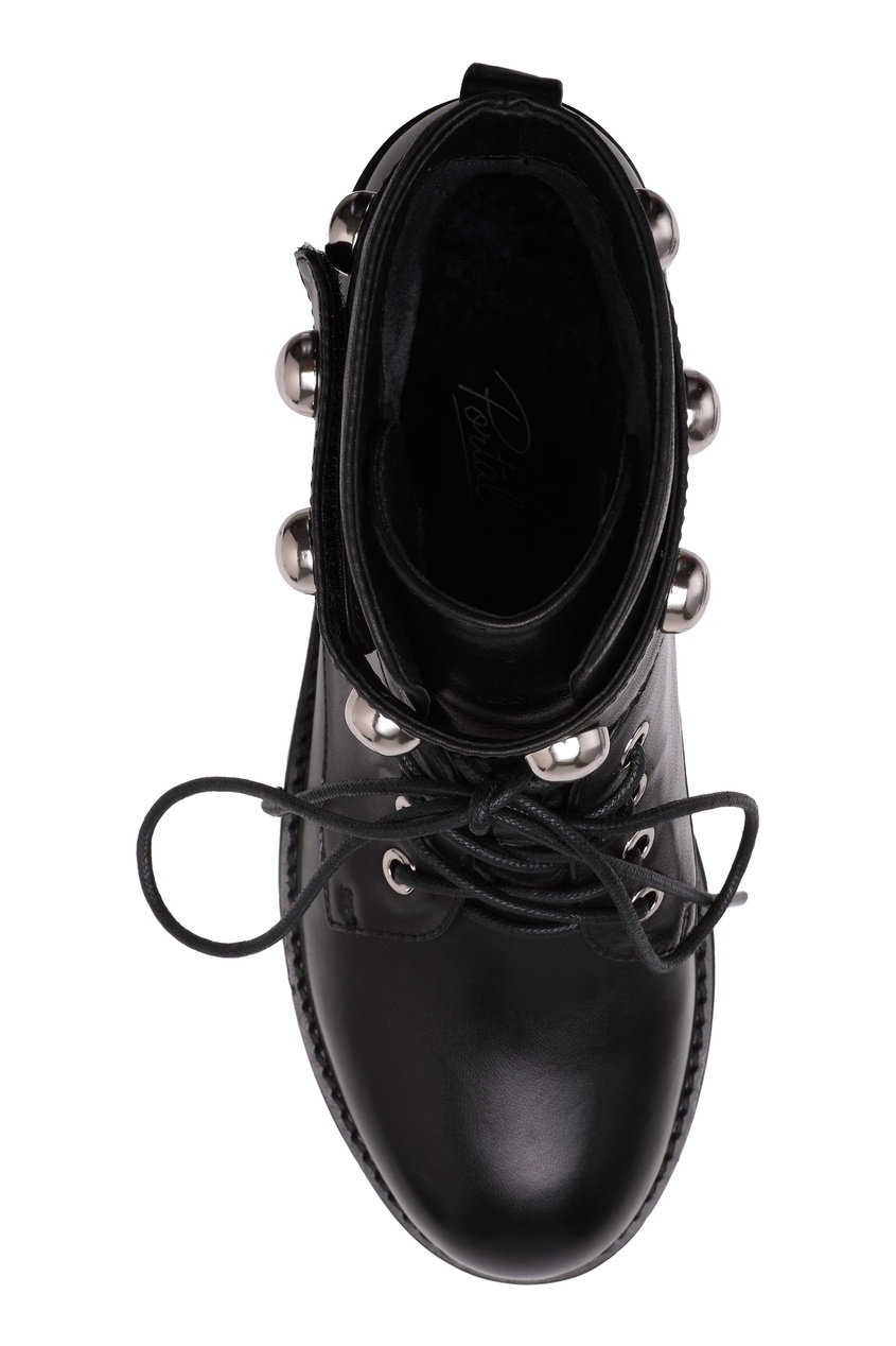 фото Черные ботинки с ремнем и металлическим декором portal