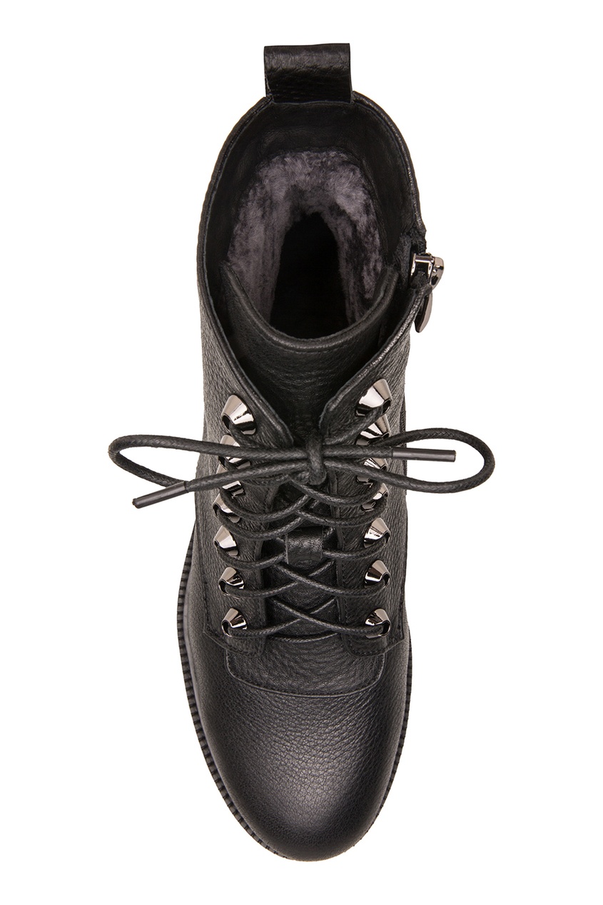 фото Черные ботинки из текстурированной кожи portal