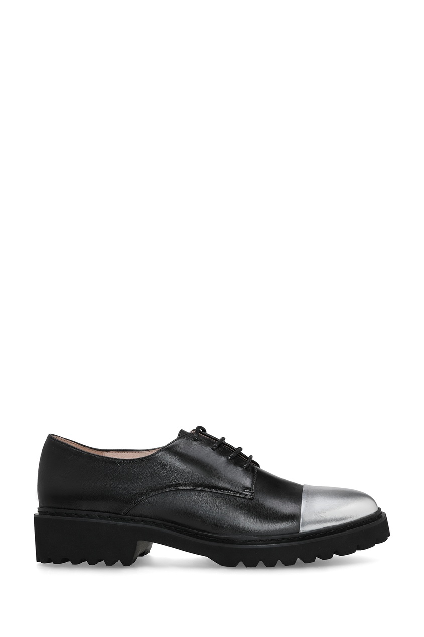 Черные ботинки-дерби с контрастным носом