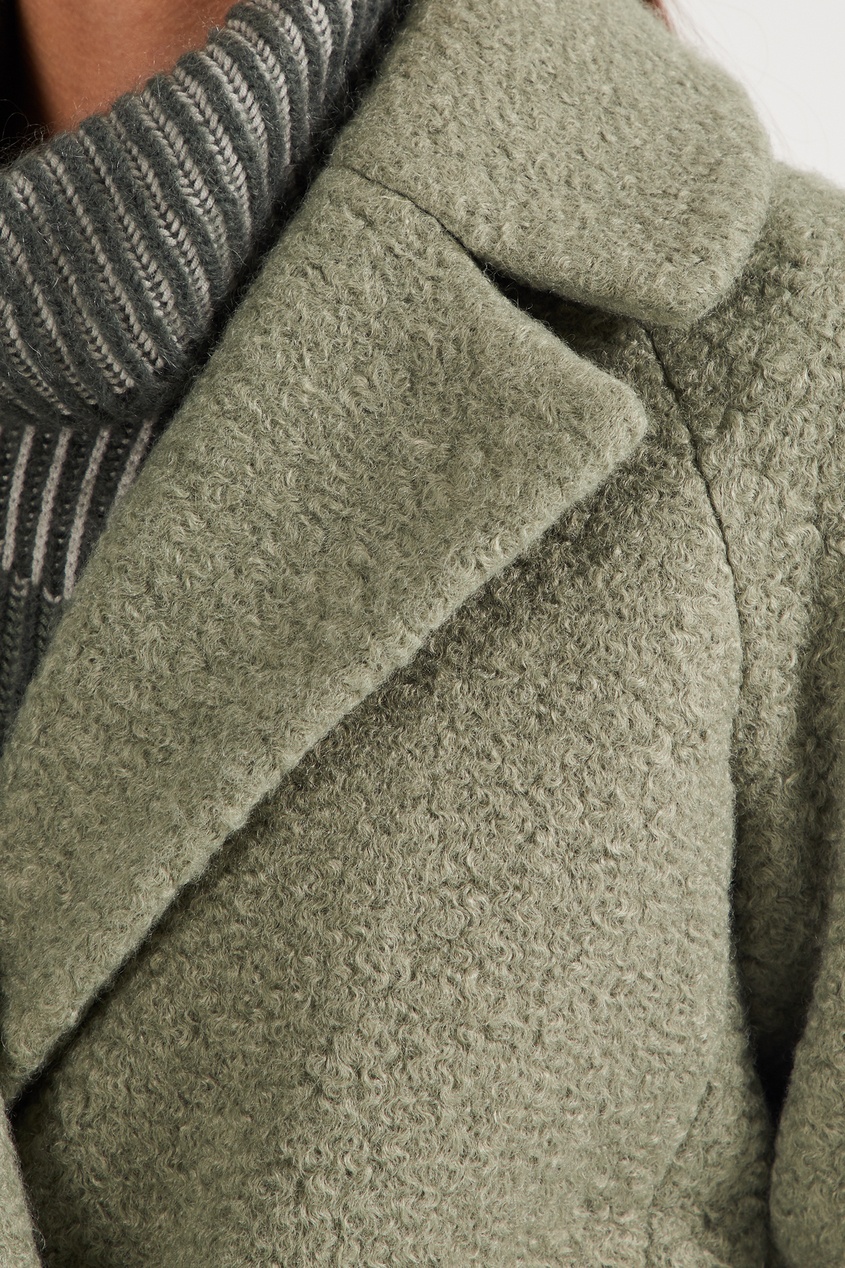 фото Фактурное пальто зеленого цвета Emporio armani