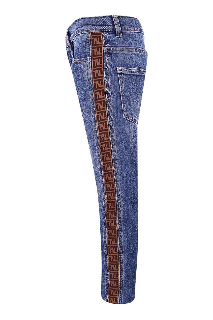 фото Голубые джинсы с лампасами fendi