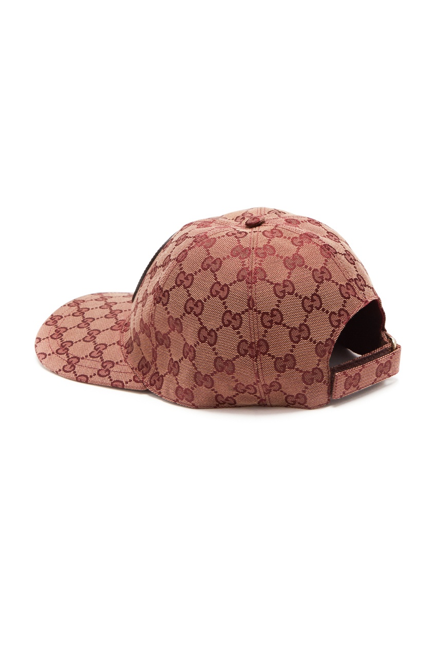 фото Коричневая кепка с узором и логотипом Gucci man