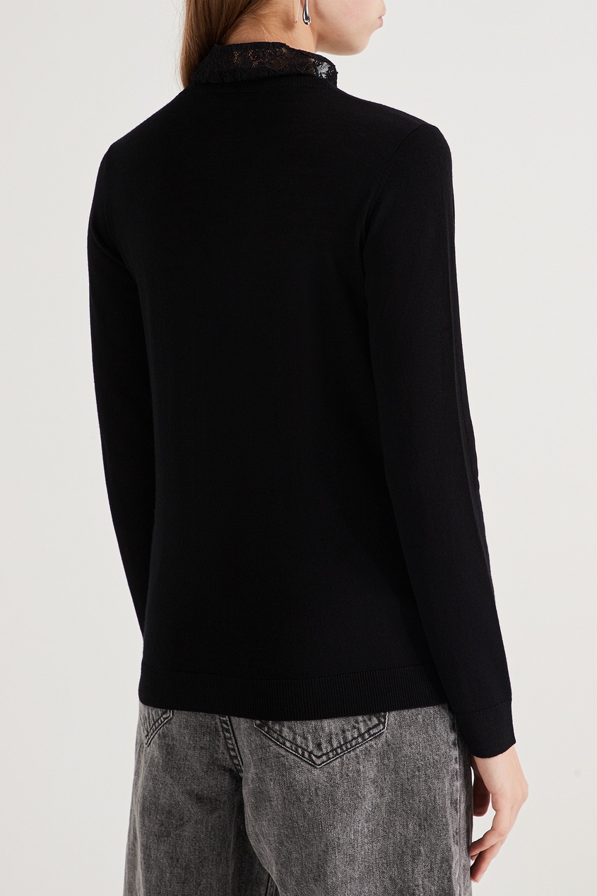 фото Комбинированный пуловер черного цвета claudie pierlot