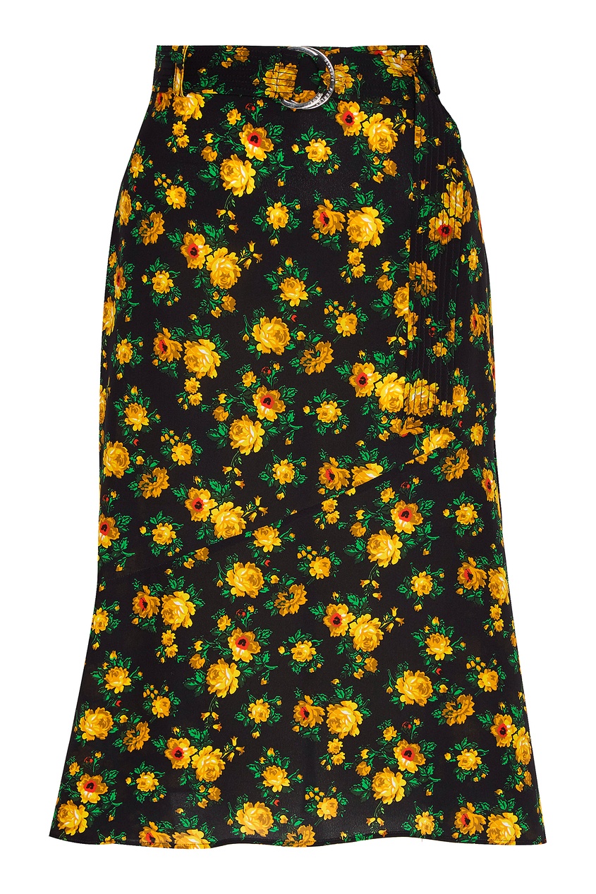 фото Шелковая юбка с цветочным принтом claudie pierlot