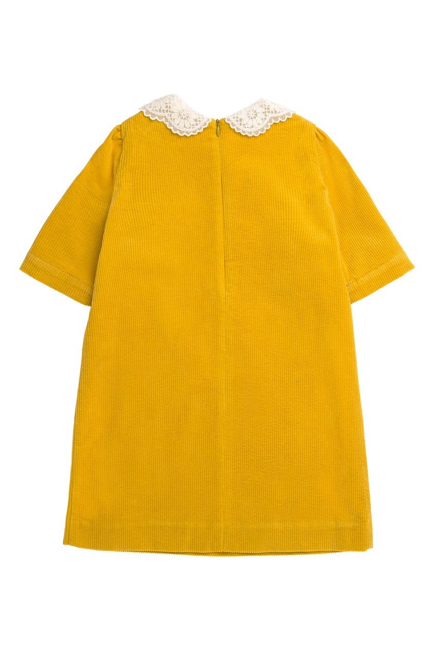 фото Желтое платье с кружевным воротником bonpoint