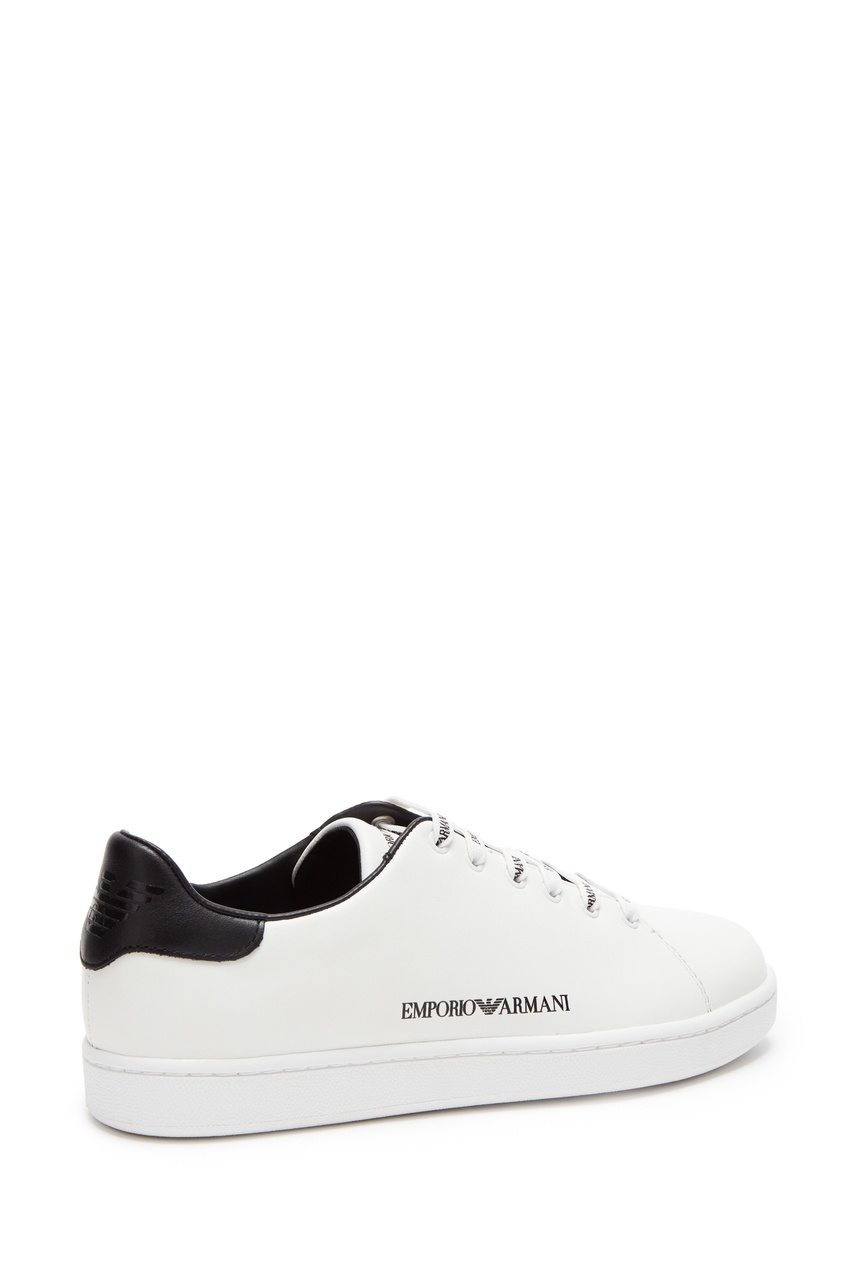 фото Белые кеды с логотипами emporio armani