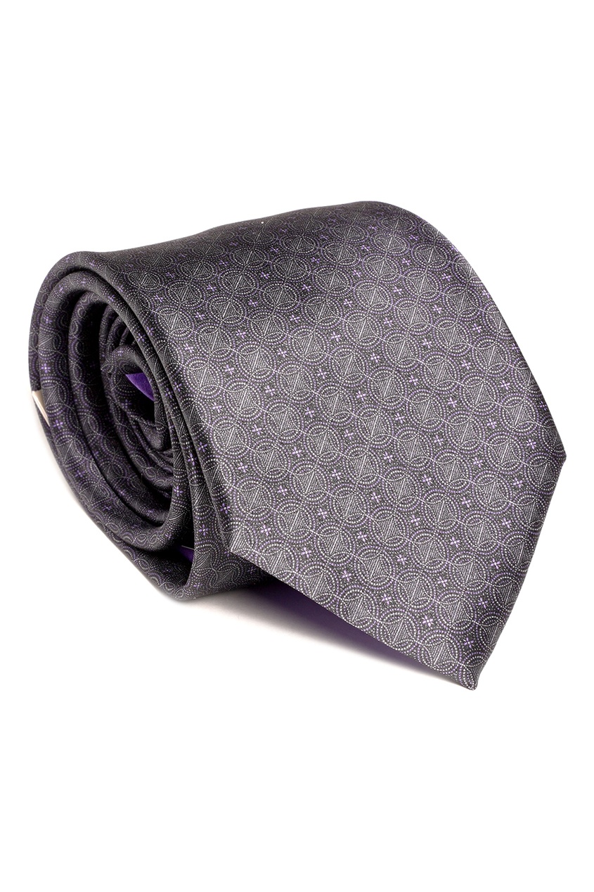 фото Темно-фиолетовый галстук с узорами Brioni