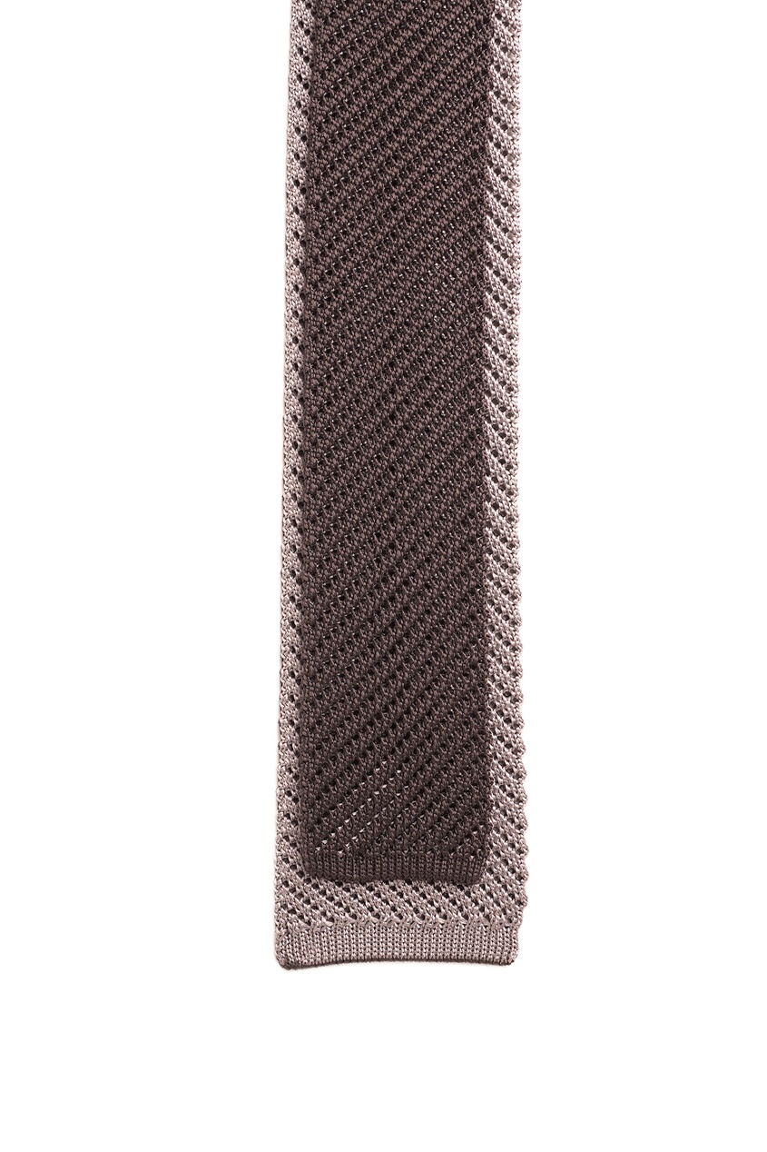 фото Вязаный коричневый галстук Brioni