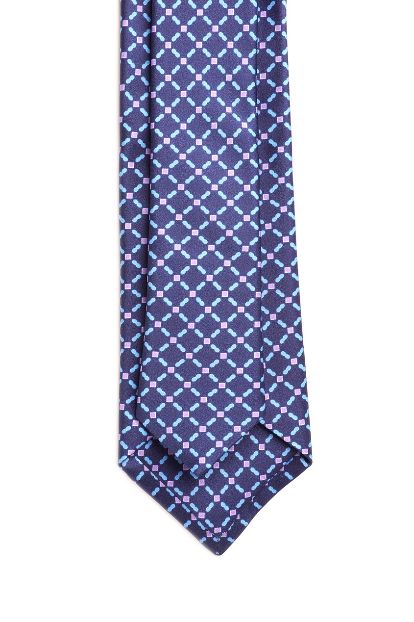 фото Синий галстук с узорами Silvio fiorello