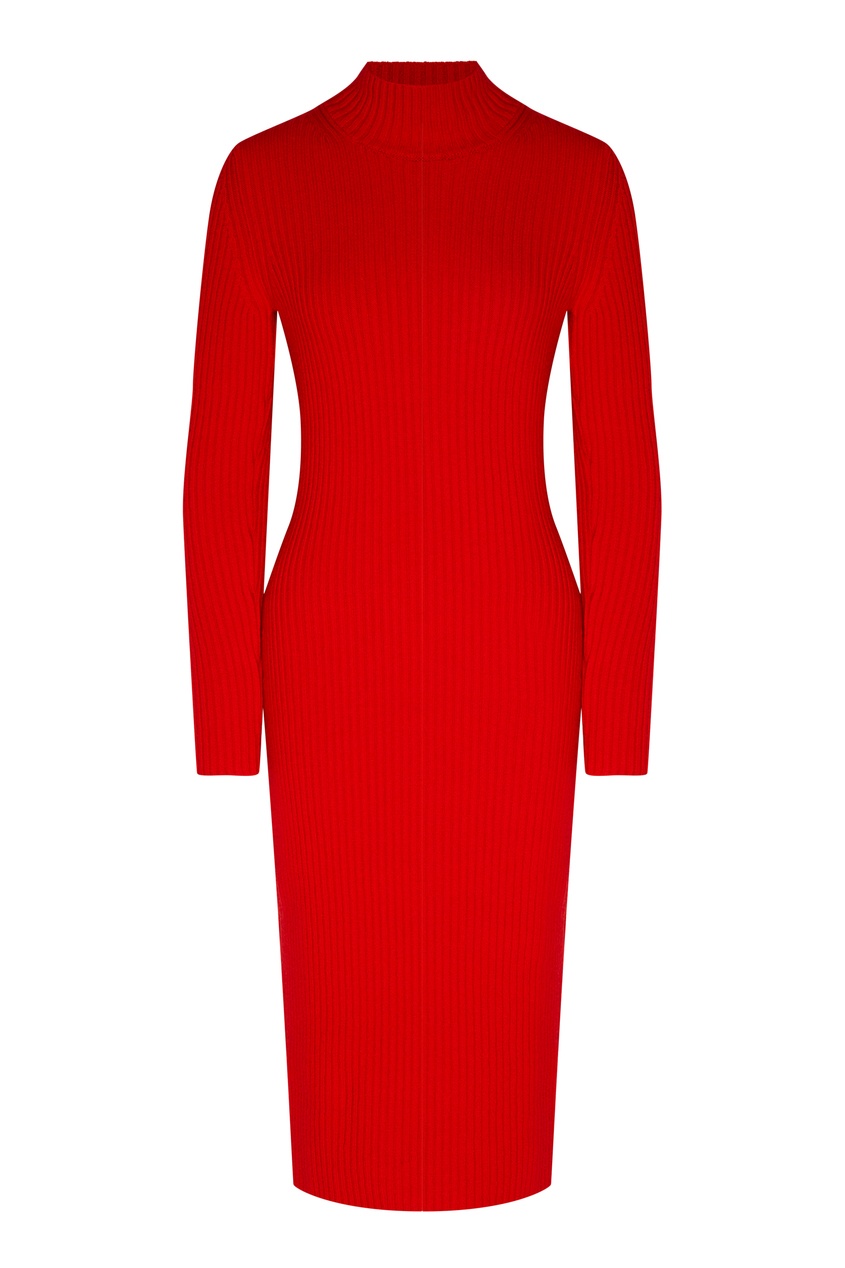 фото Красное облегающее платье balenciaga