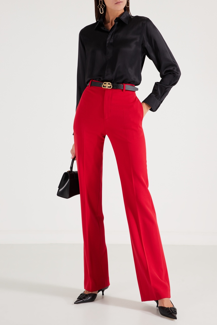 Красные широкие брюки женские