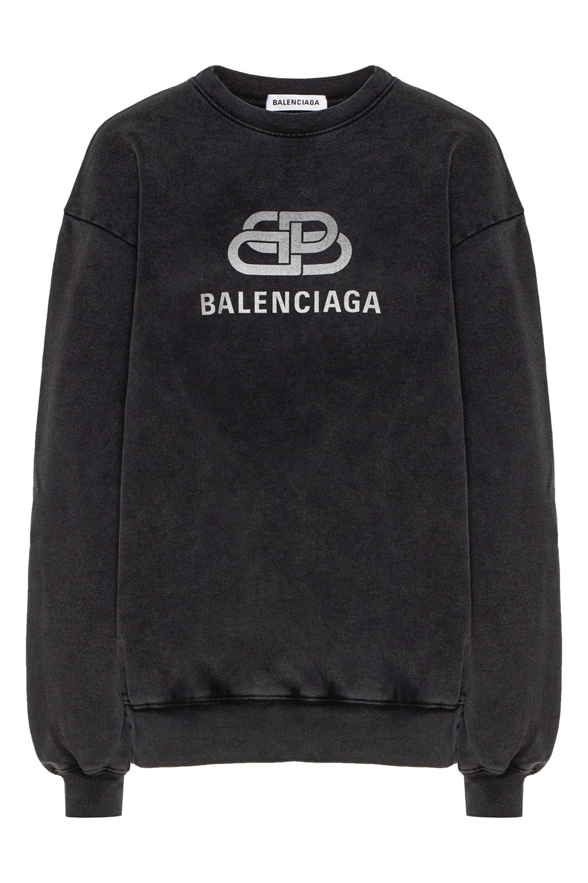 фото Антрацитовый свитшот с логотипом Balenciaga