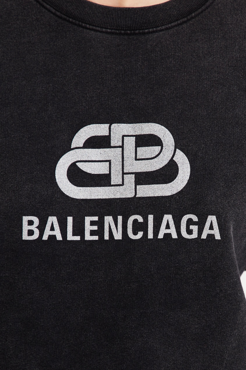 фото Антрацитовый свитшот с логотипом Balenciaga