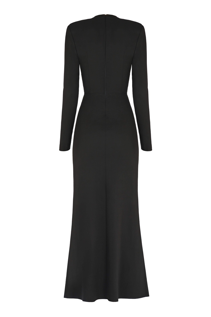 фото Черное трикотажное платье с разрезом arca sorelle