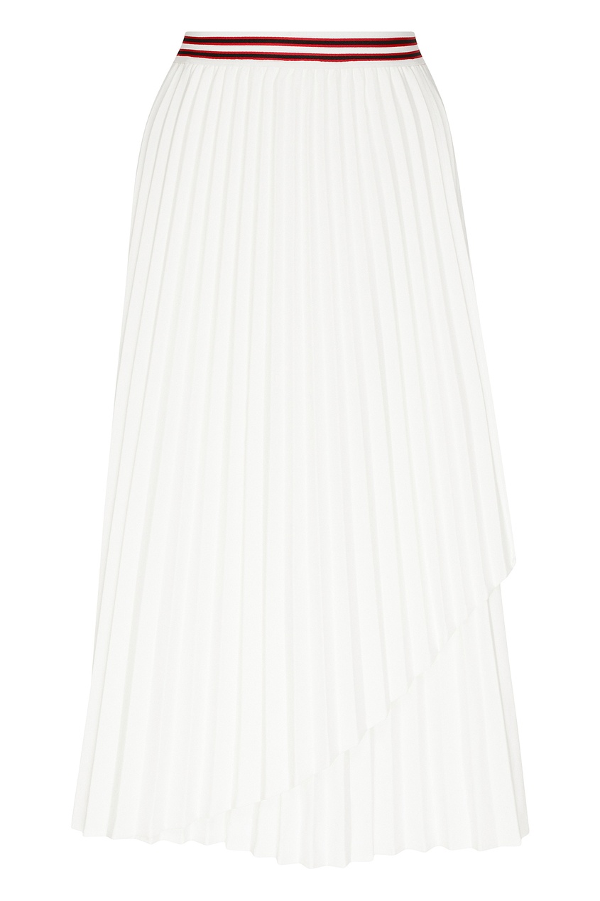 фото Белая плиссированная юбка-макси с запахом Maje