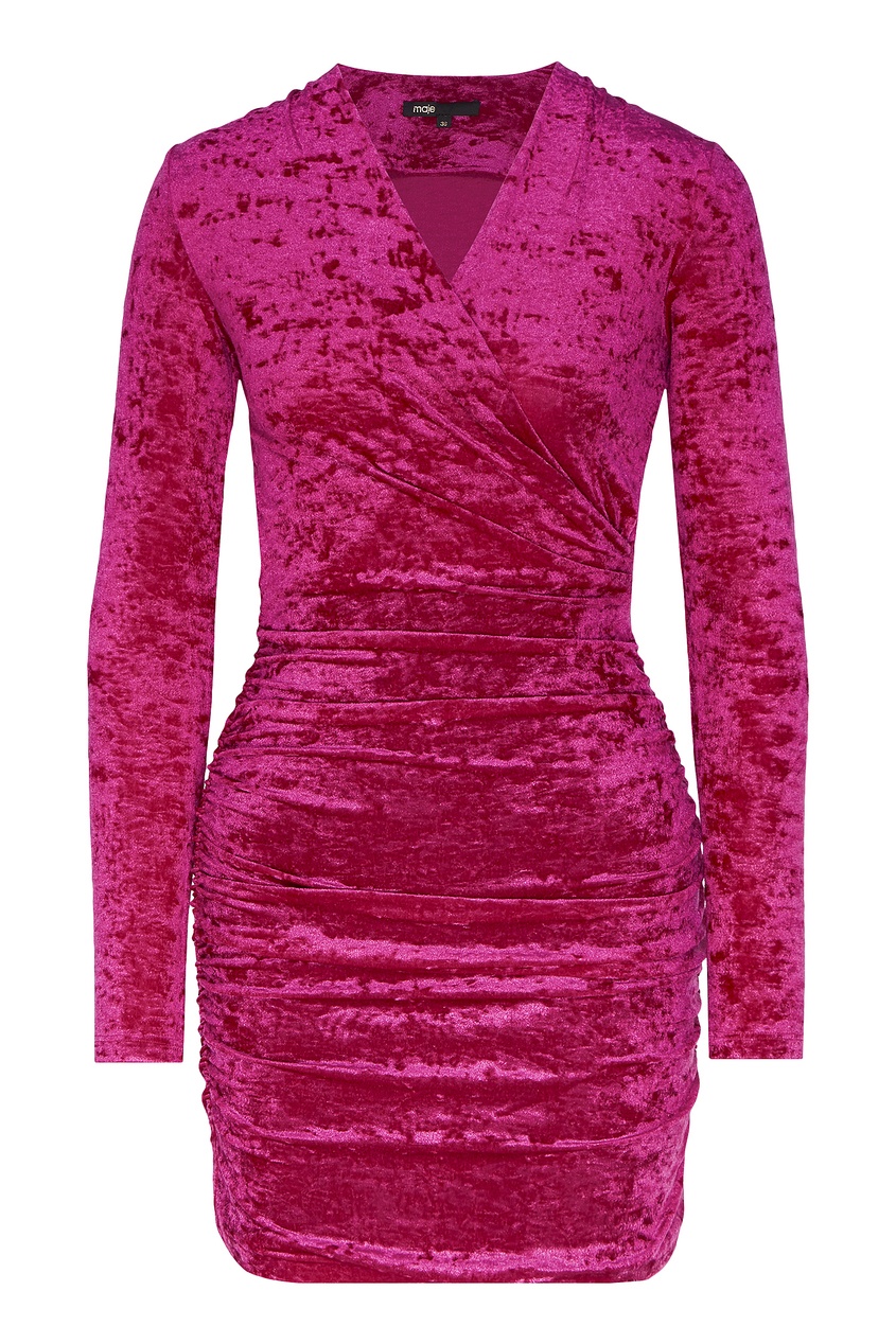 фото Драпированное платье розового цвета maje