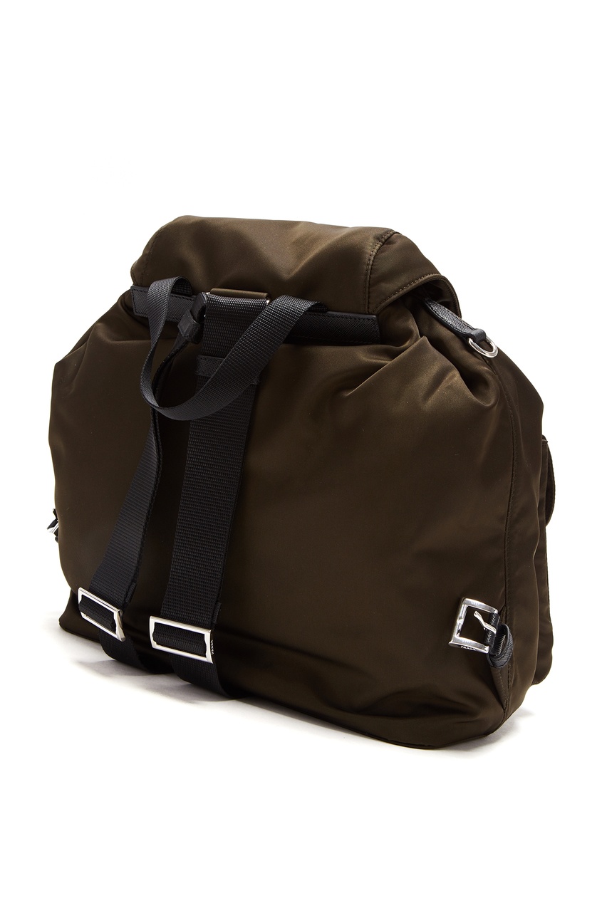 фото Темно-зеленый нейлоновый рюкзак Prada