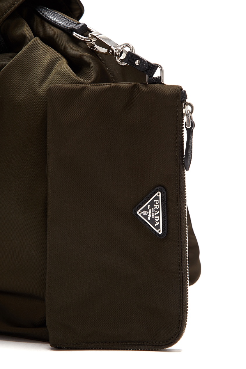 фото Темно-зеленый нейлоновый рюкзак Prada