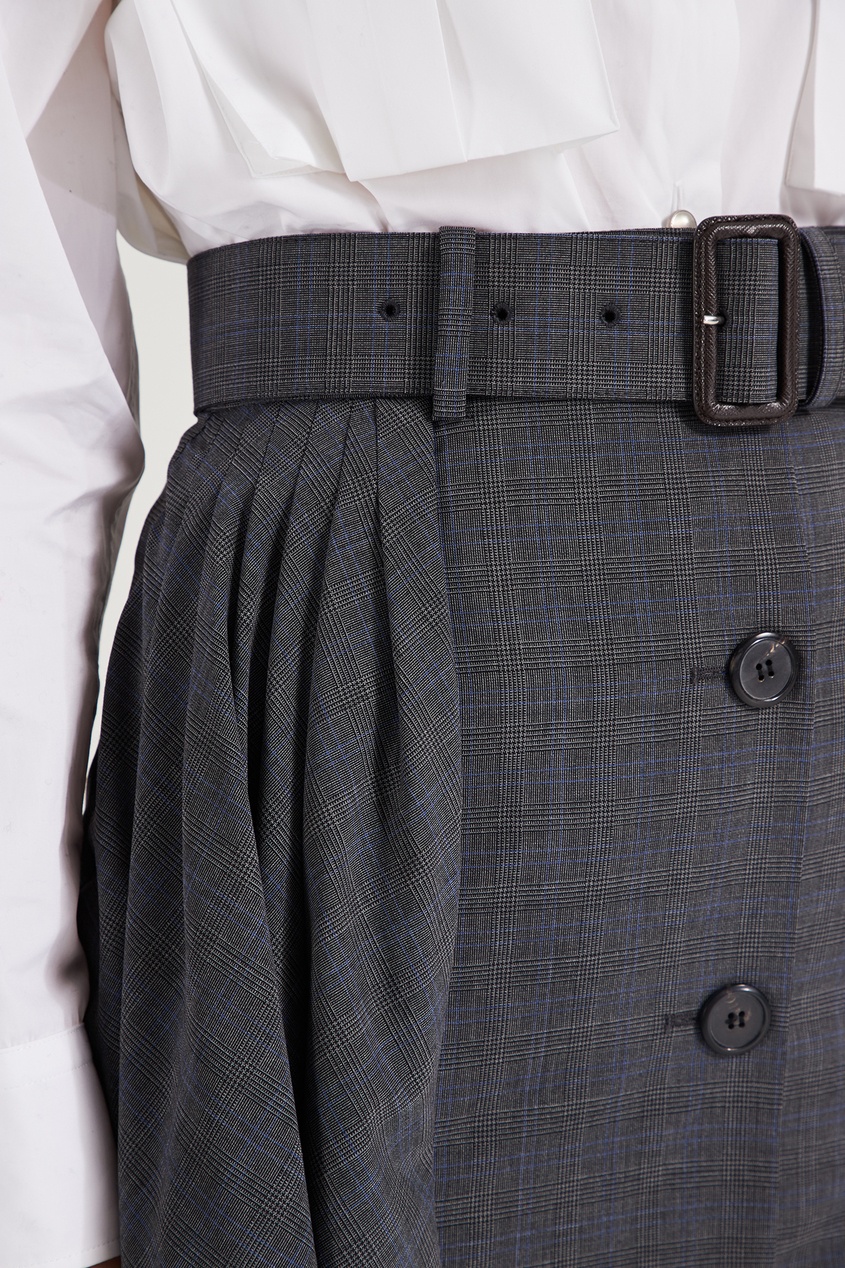 фото Серая юбка-миди со складками Prada