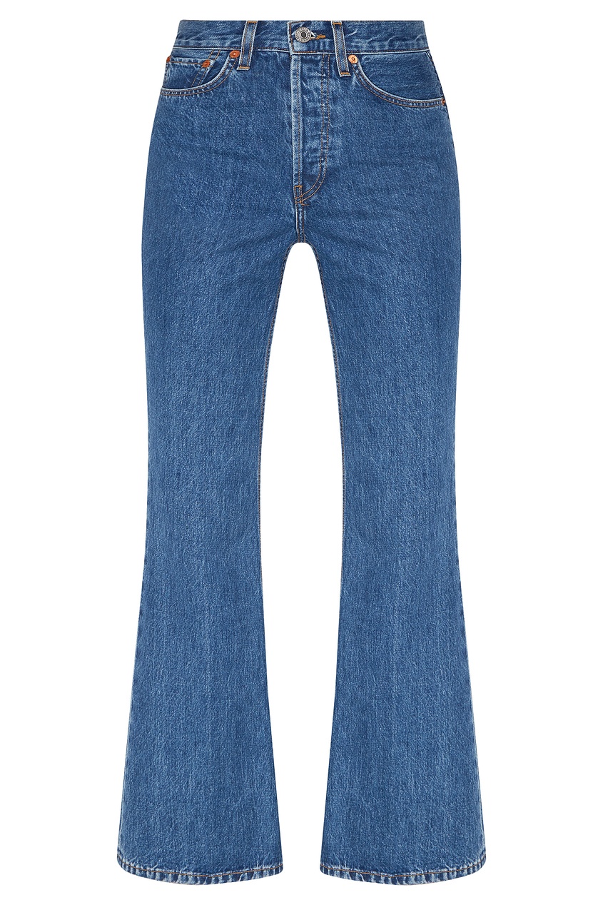 фото Расклешенные джинсы синего цвета re/done