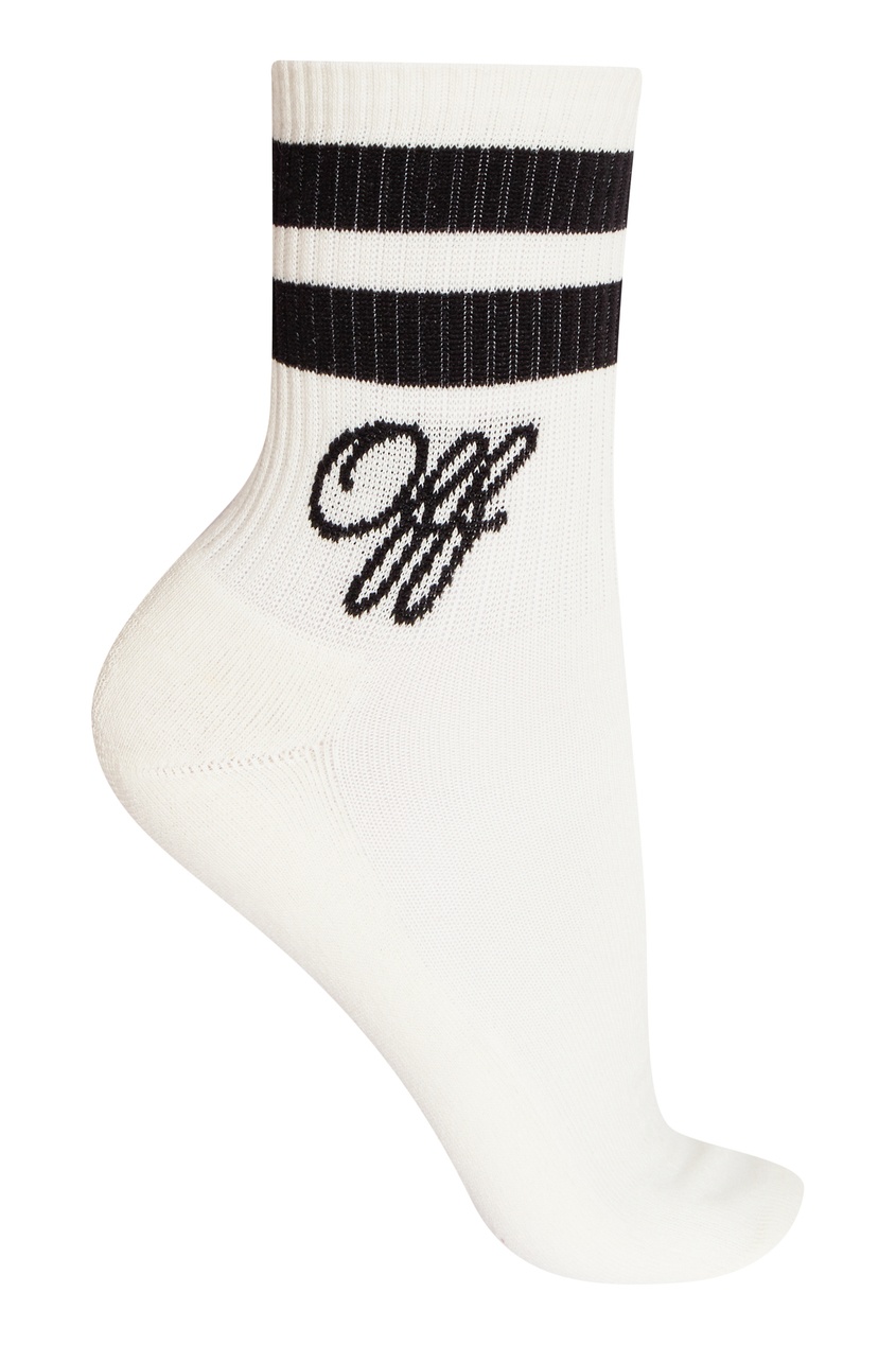 фото Белые носки с полосками Off-white
