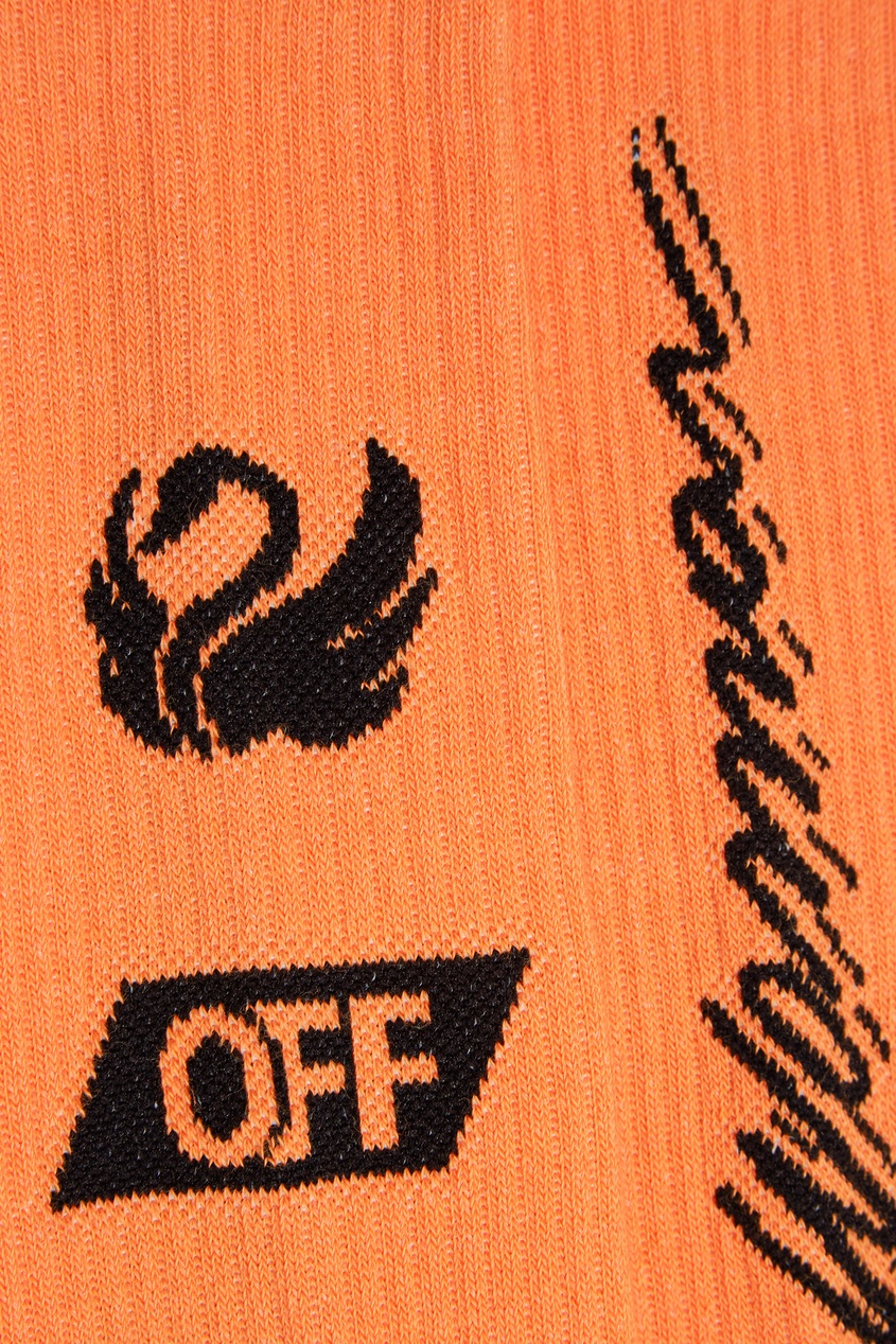 фото Оранжевые носки с рисунком Off-white