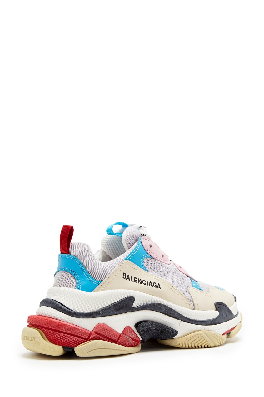 фото Комбинированные кроссовки пастельных тонов triple s balenciaga