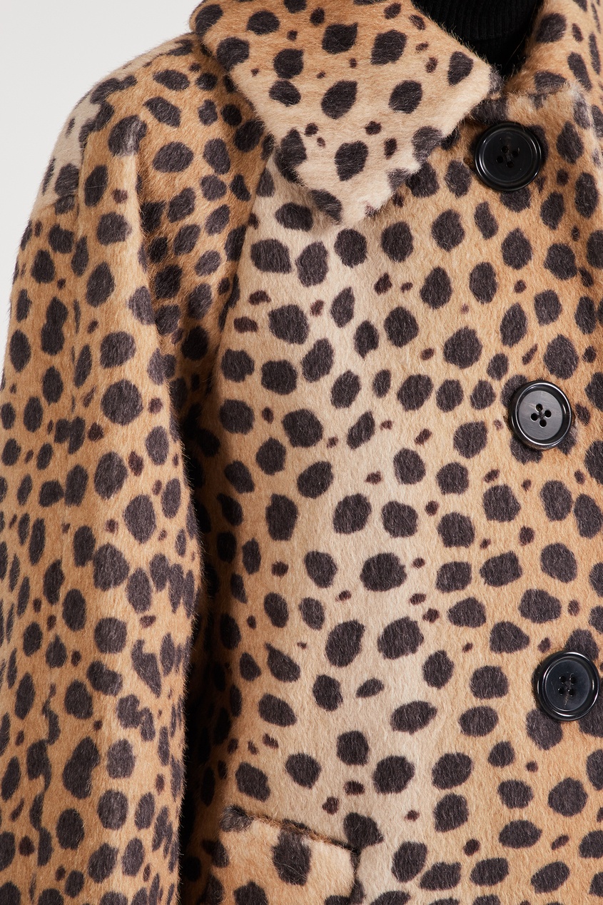 фото Шерстяное пальто с леопардовым принтом marc jacobs runway