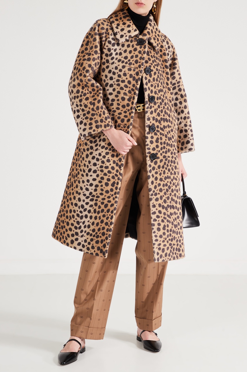 фото Шерстяное пальто с леопардовым принтом marc jacobs runway