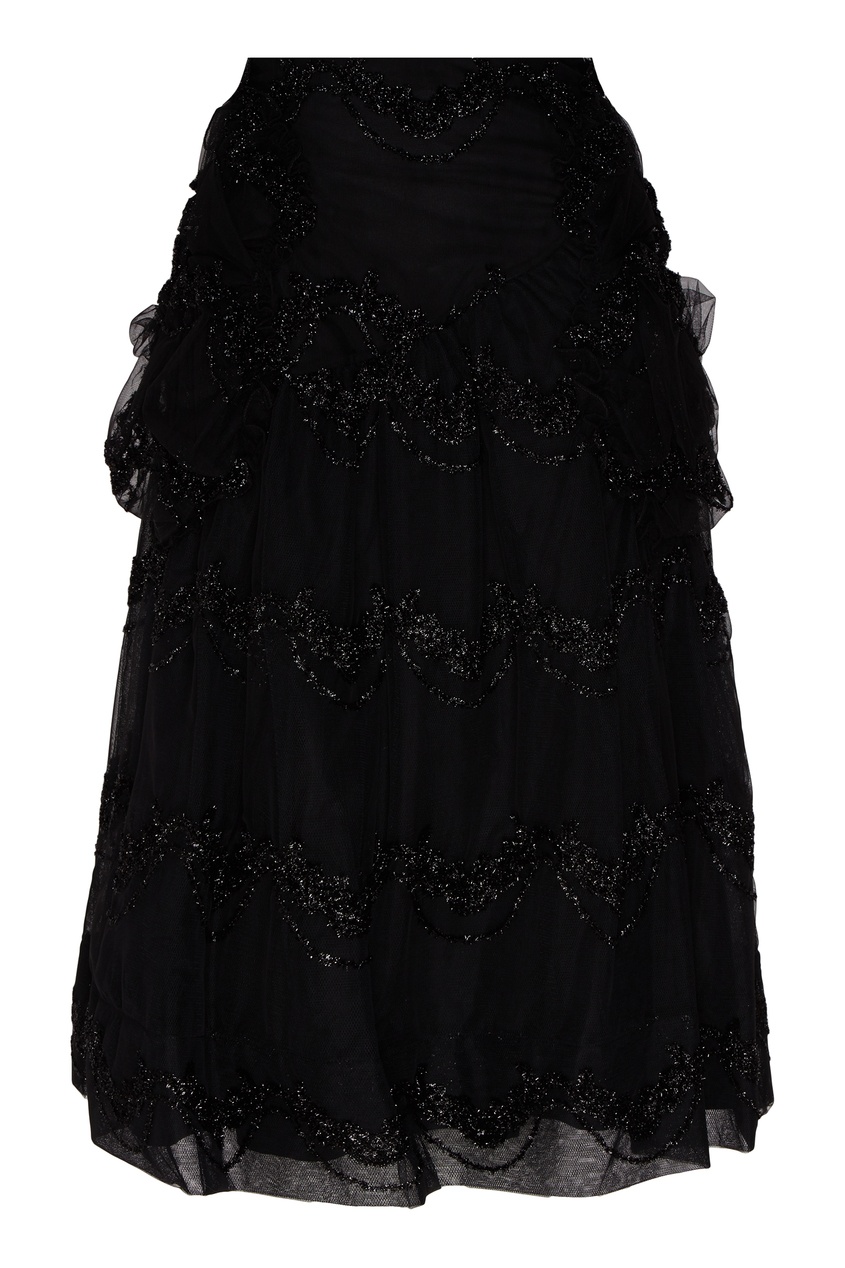 фото Черная юбка с блестящим узором simone rocha