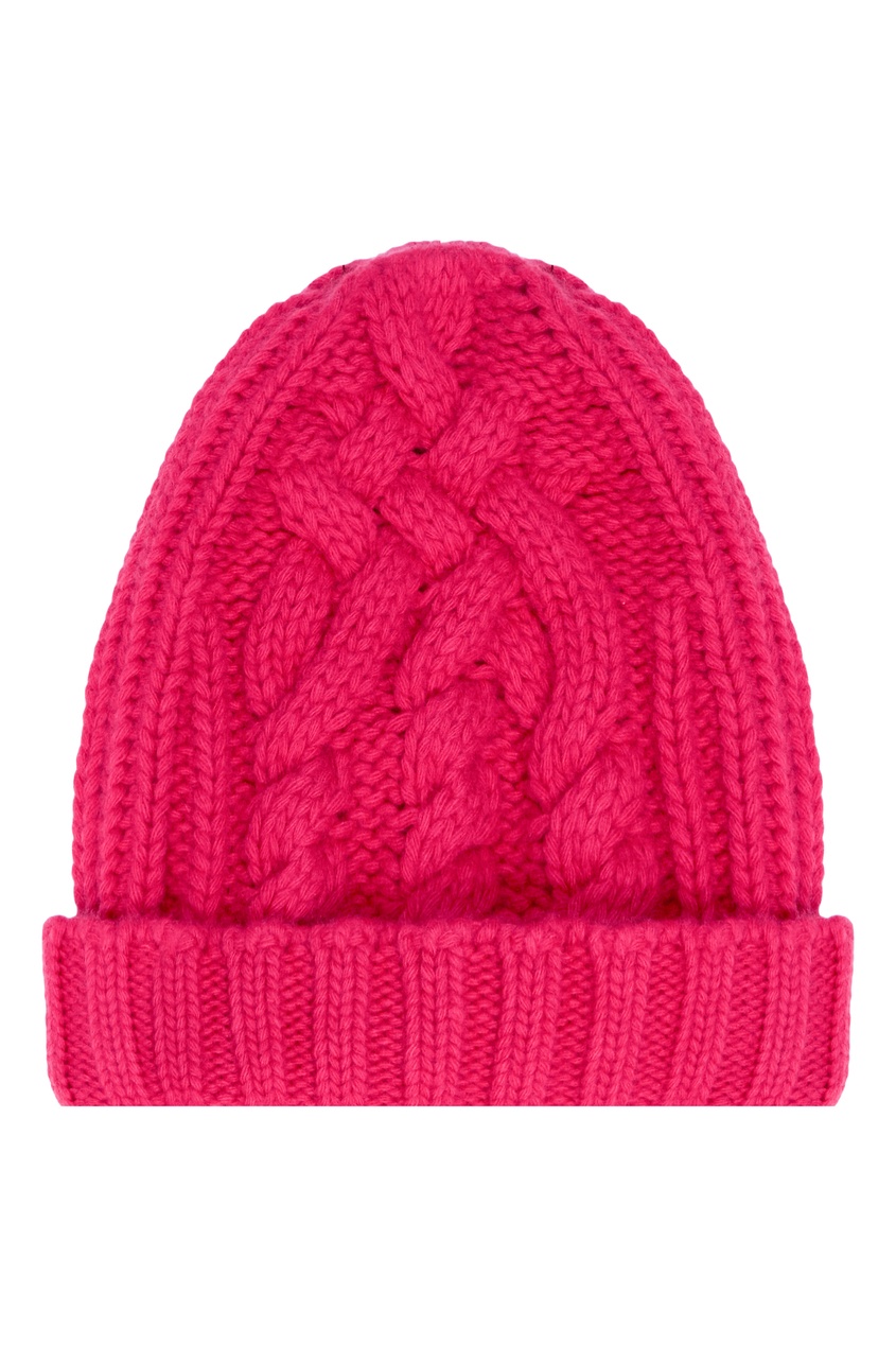 фото Ярко-розовая шапка с узором off-white