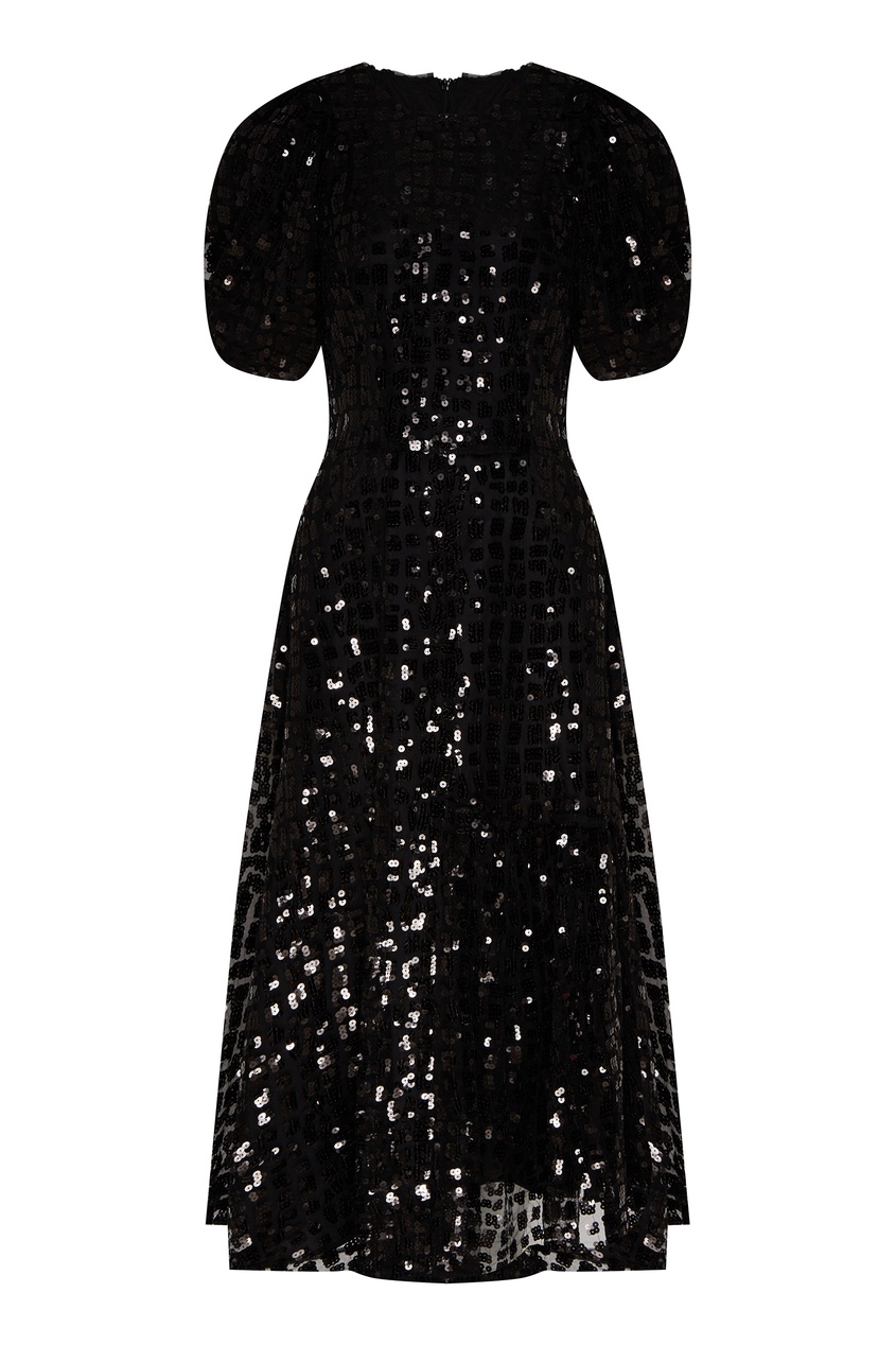 фото Черное платье с узором из пайеток Simone rocha