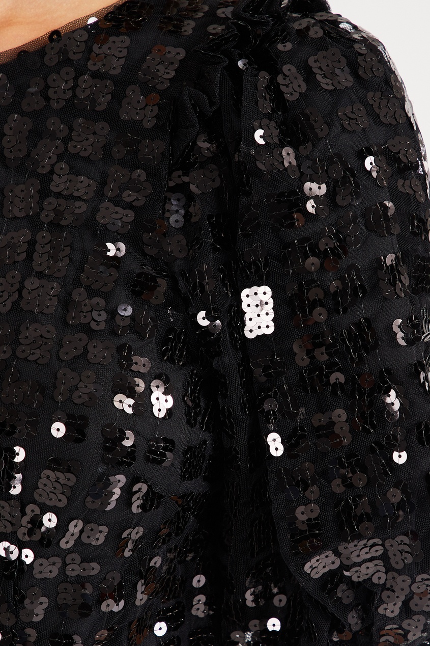 фото Черное платье с узором из пайеток simone rocha