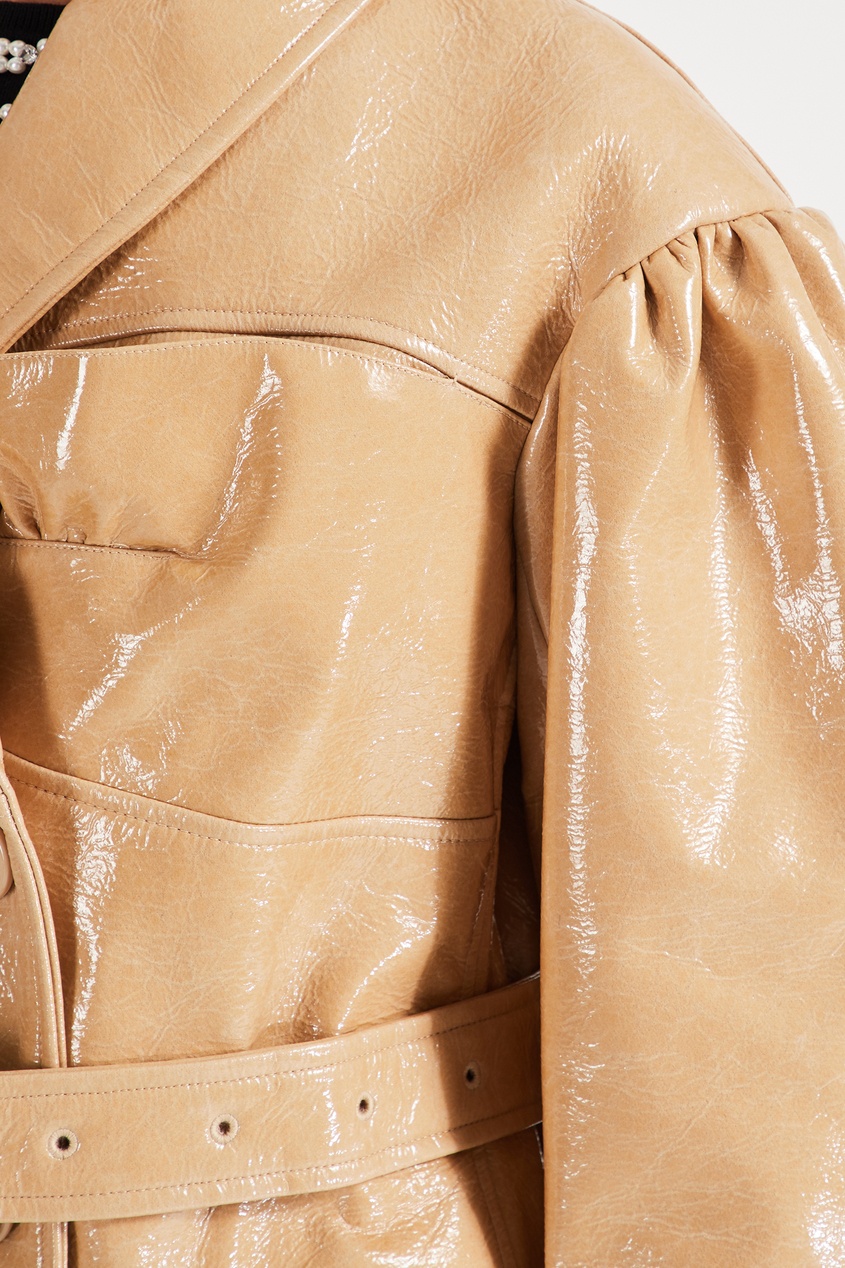 фото Шерстяное пальто с глянцевым покрытием simone rocha
