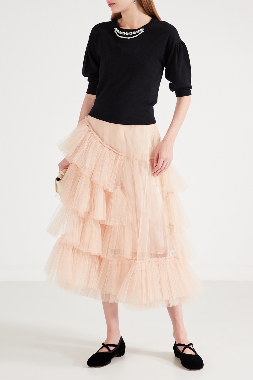 фото Розовая юбка с оборками simone rocha