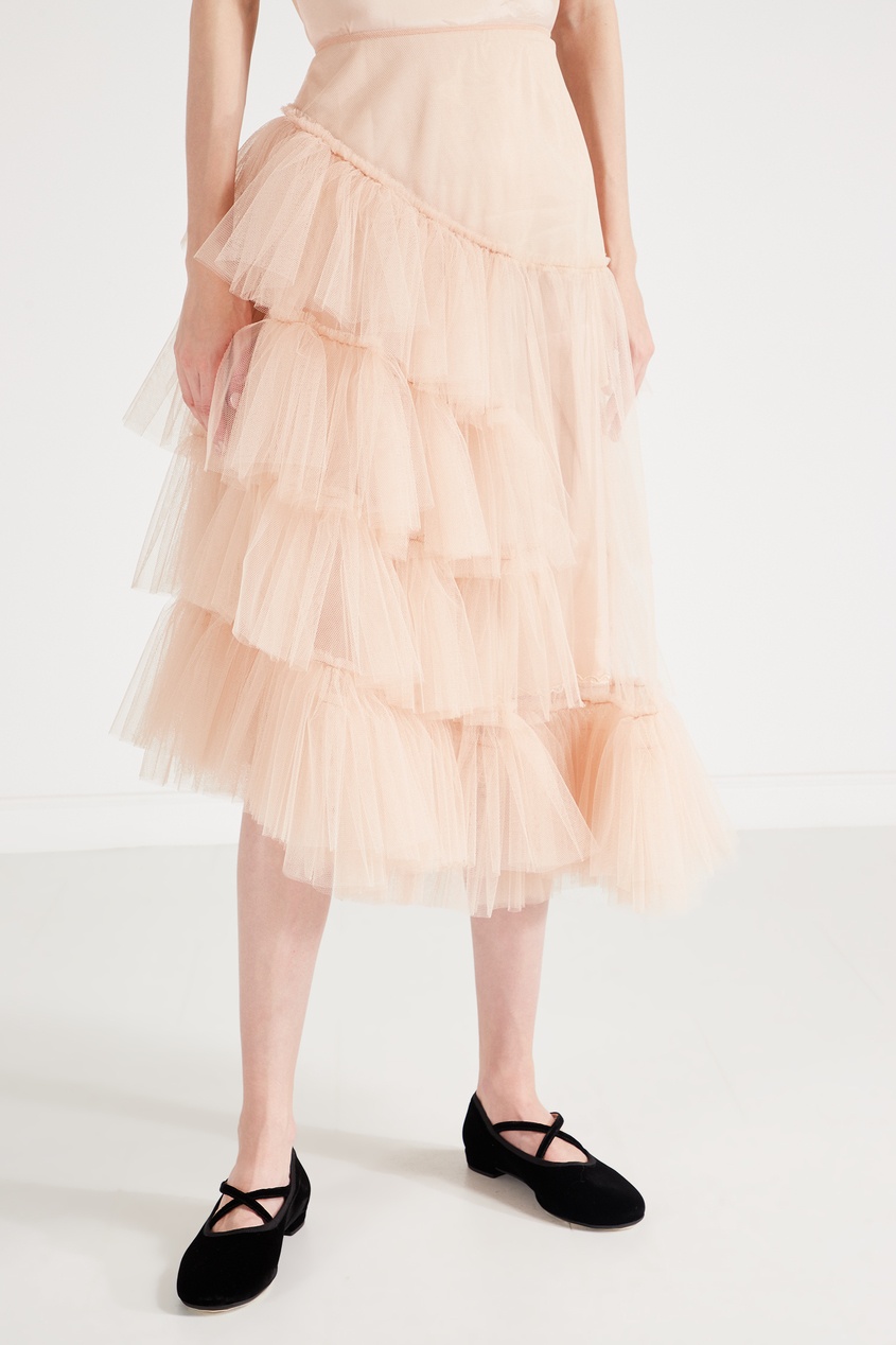 фото Розовая юбка с оборками simone rocha