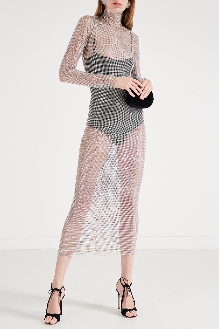 фото Полупрозрачное платье с кристаллами Alessandra rich