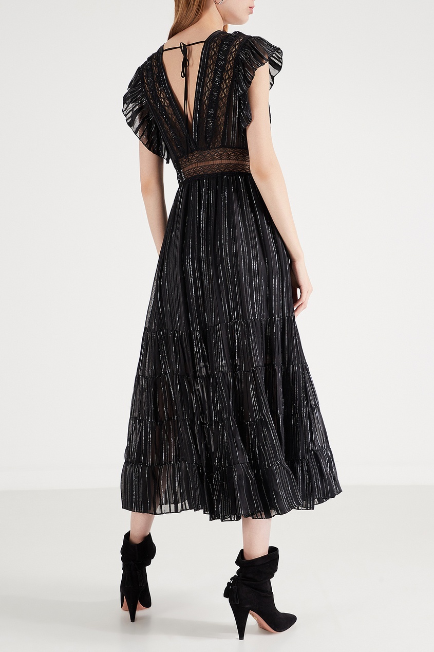 фото Черное платье с блестящими деталями sandro
