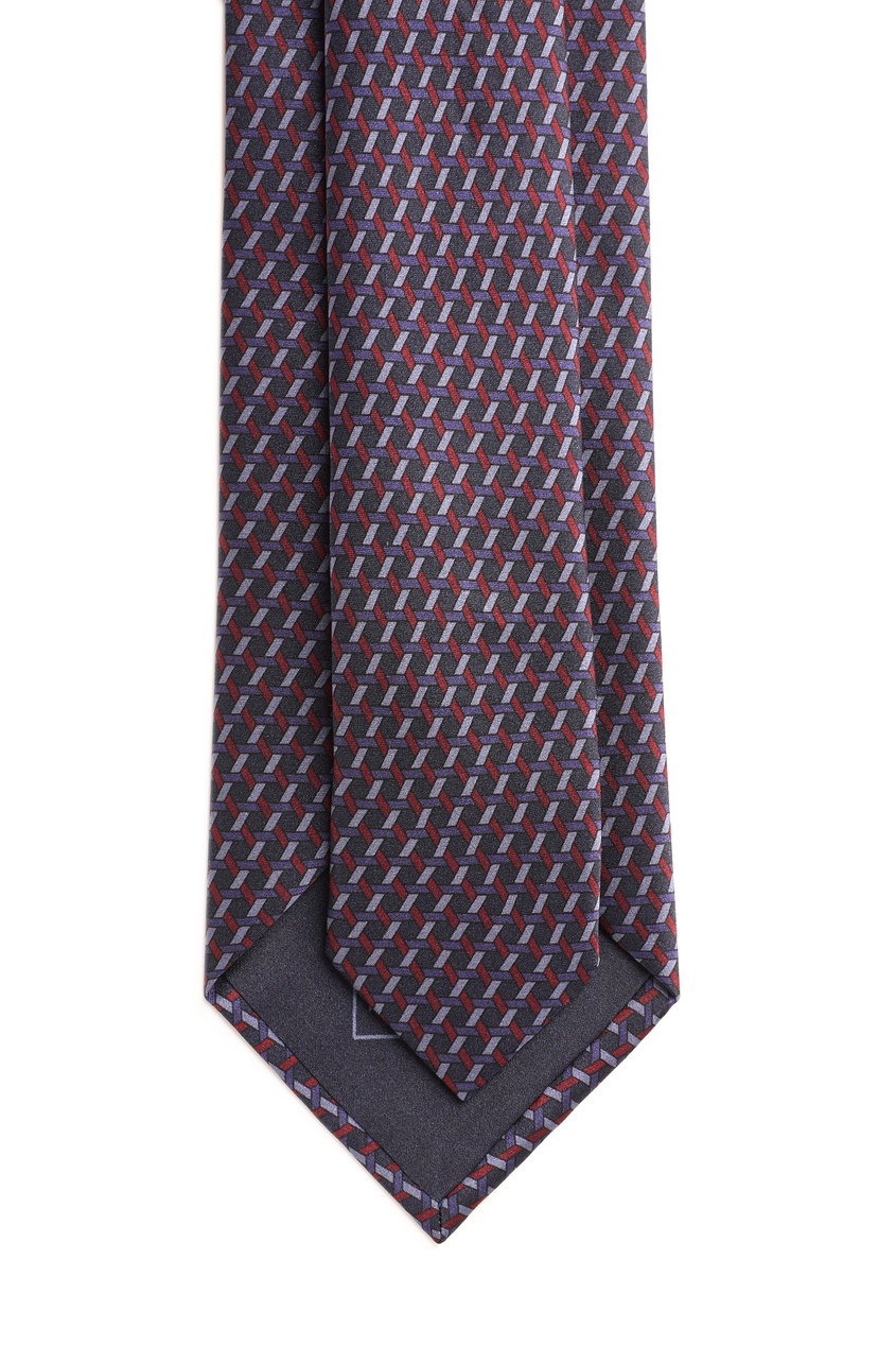 фото Шелковый галстук с геометрическим принтом Brioni
