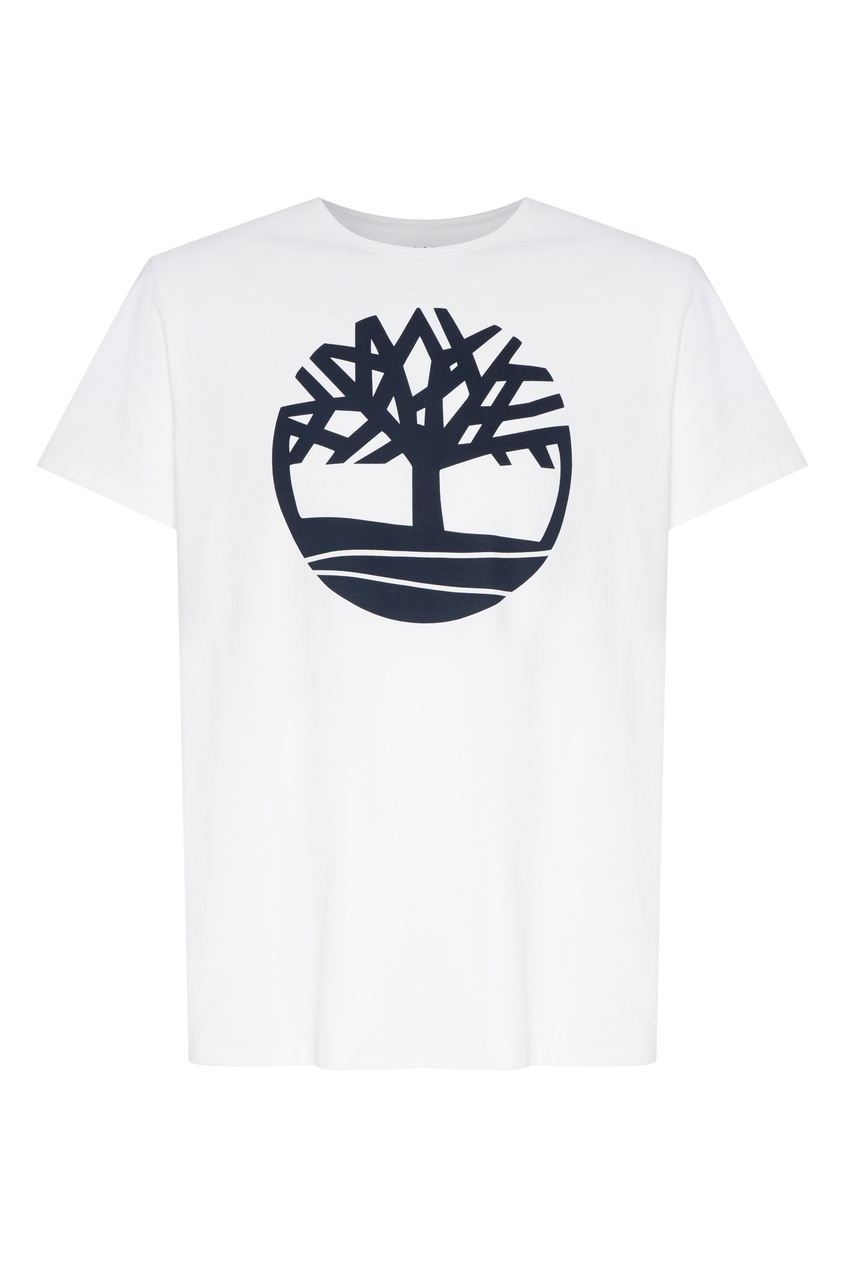фото Белая футболка из хлопкового джерси timberland