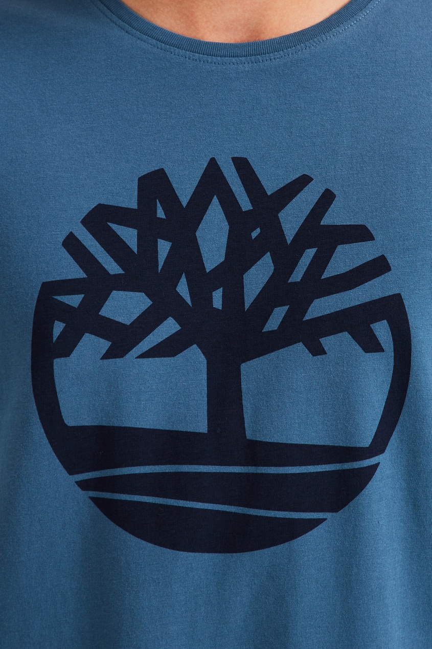 фото Голубая футболка с притом-логотипом timberland