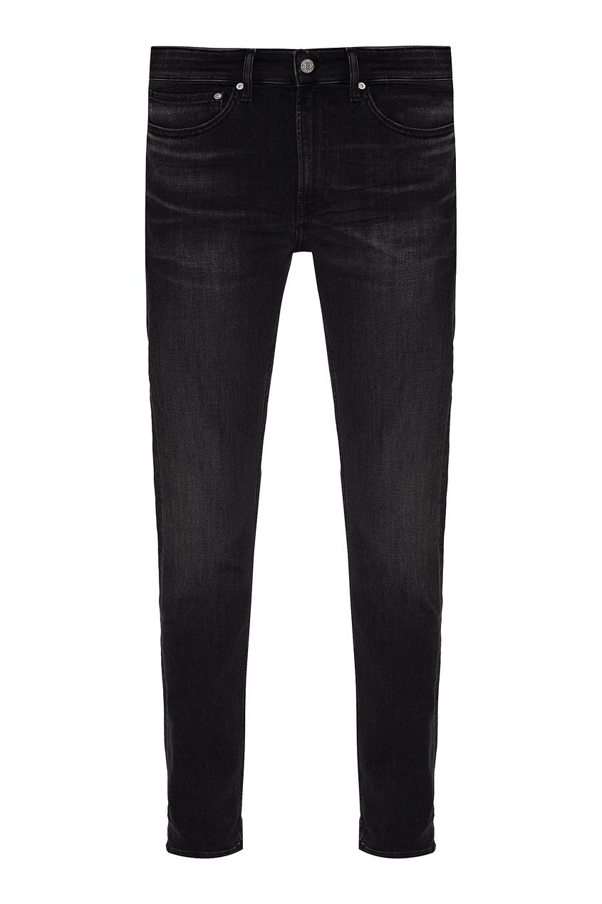 фото Зауженные черные джинсы с потертостями Calvin klein