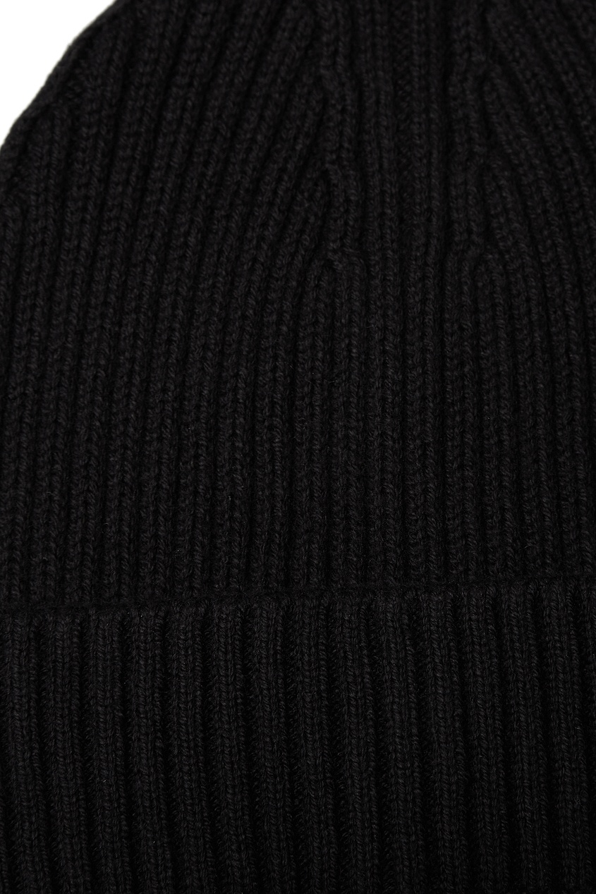 фото Мягкая черная шапка бини из ребристого трикотажа calvin klein