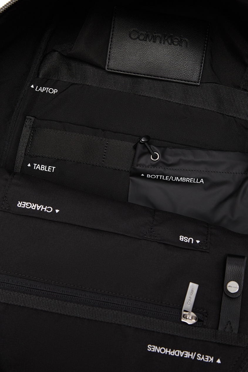 фото Черный рюкзак с отделением для планшета и ноутбука calvin klein