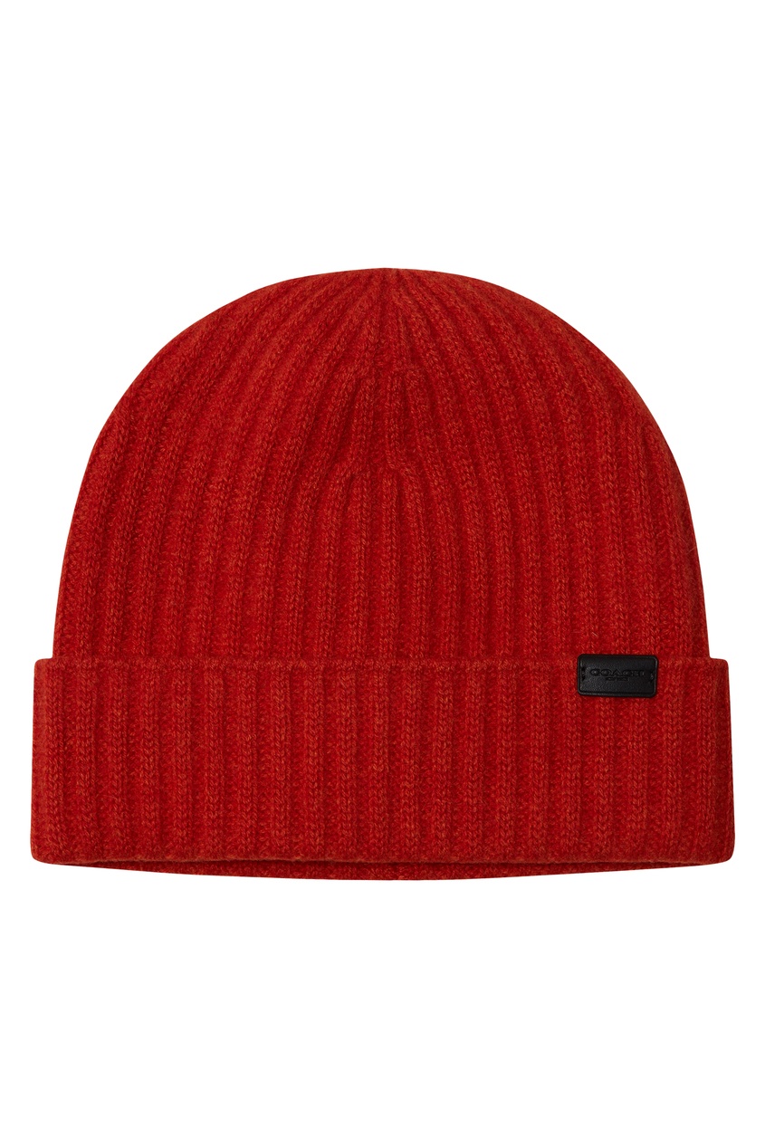 Красная кашемировая шапка бини