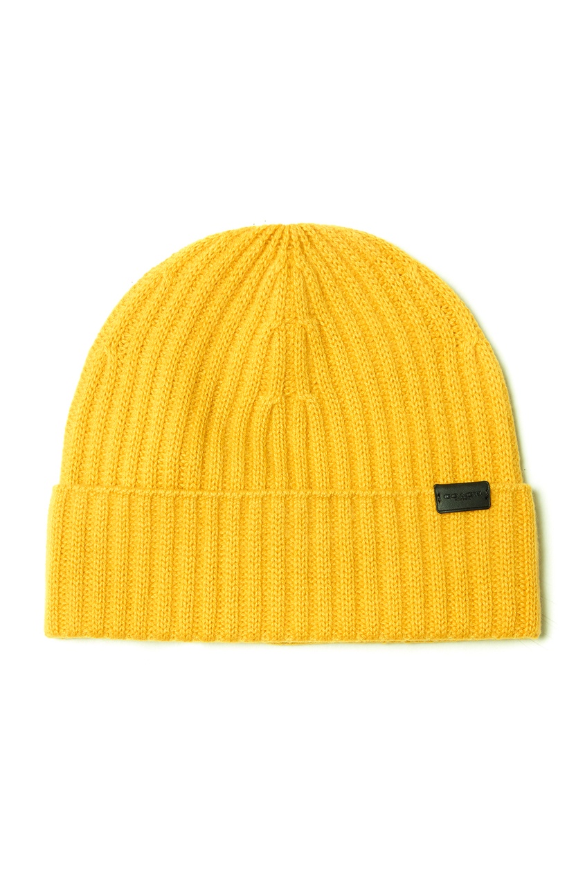Желтая кашемировая шапка бини